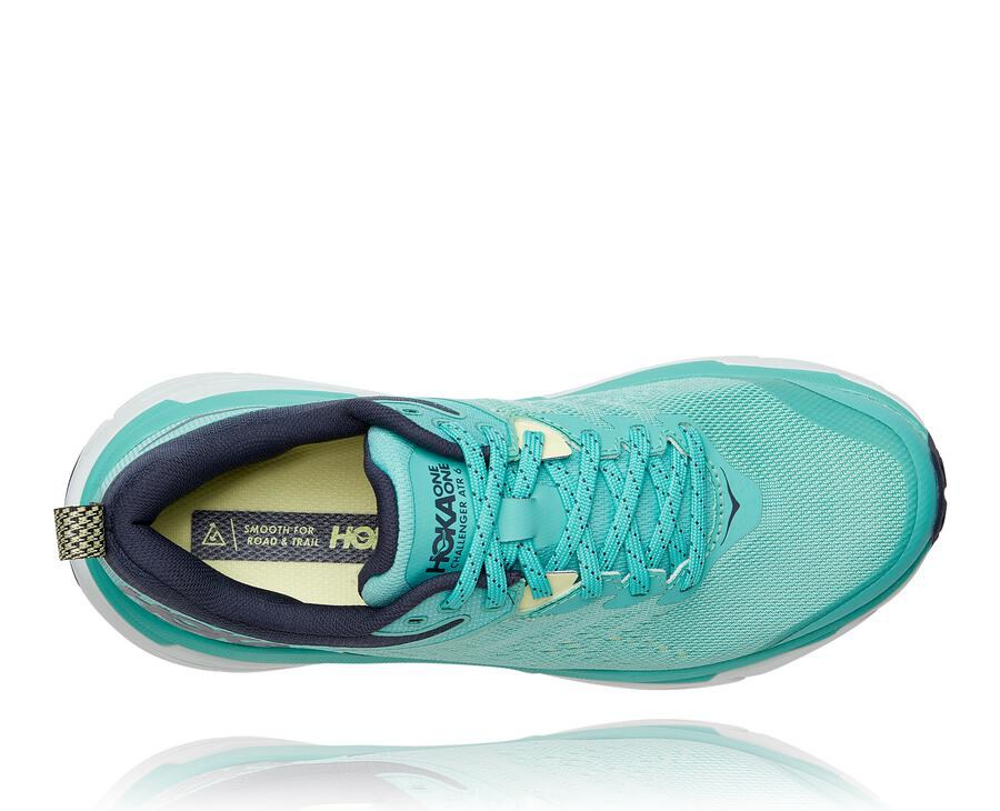 Hoka One One Womens Trail Shoes - Challenger ATR 6 - Blue/White - UTOZ84716